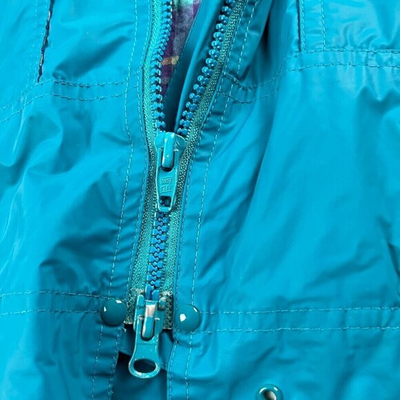 Vintage northern reflections women oversize windbreaker rain jacket teal sz S - Picture 6 of 9